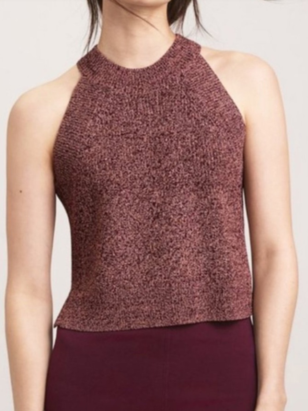 Aritzia Wilfred Crevier marled knit cropped tank
